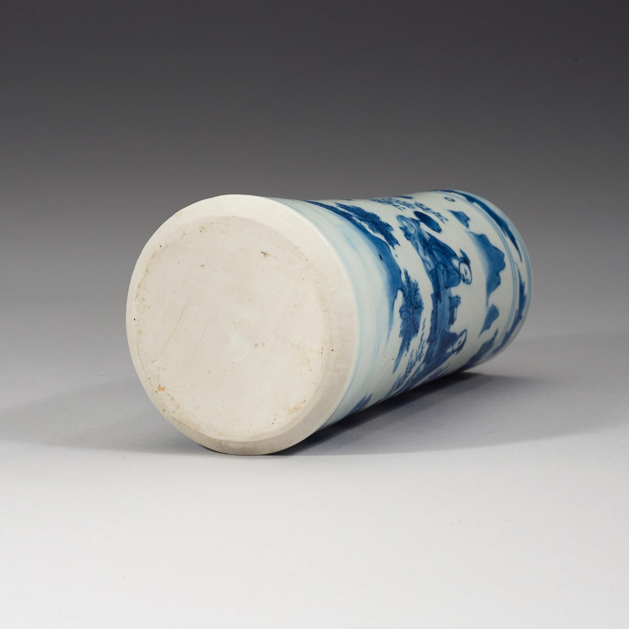 A blue and white Transitional tankard, 17th century.