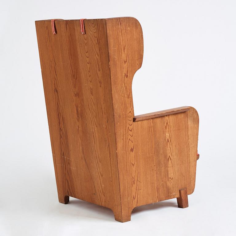 Axel Einar Hjorth, a stained pine "Lovö" armchair, Nordiska Kompaniet, Sweden 1930s.