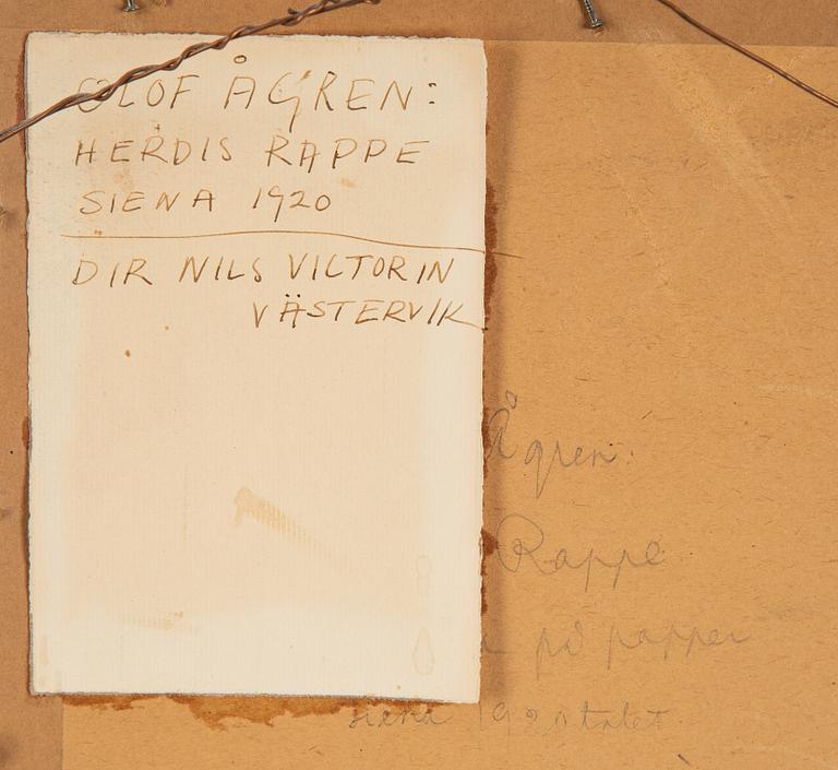 Olof Ågren, mixed media on paper, signed.