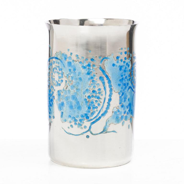 Lars Arby, Cup, sterling silver and enamel, Gothenburg, 1964.