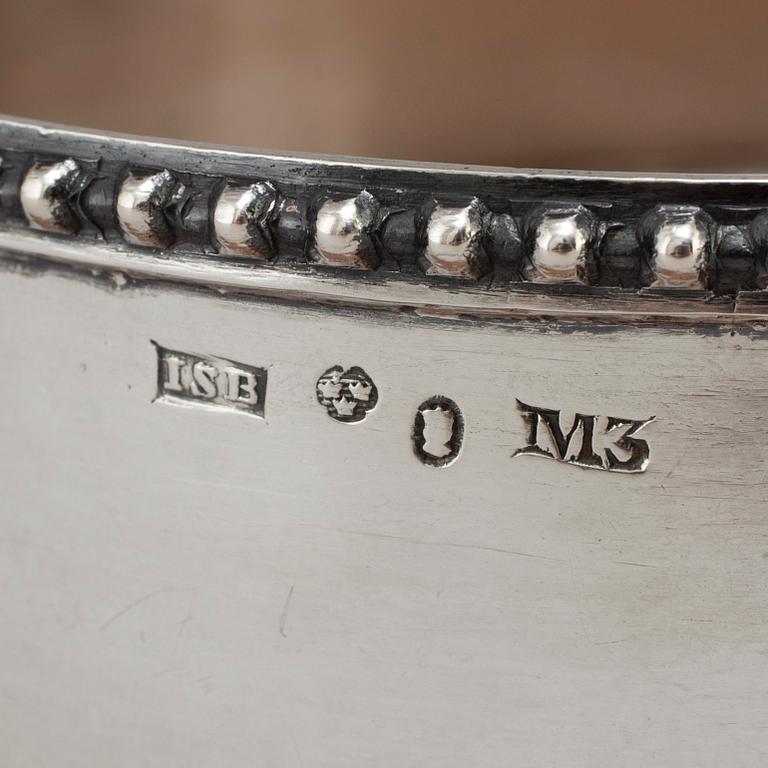 A Swedish 19th century silver coaster, mark of Isak Sandbeck, Stockholm 1818.