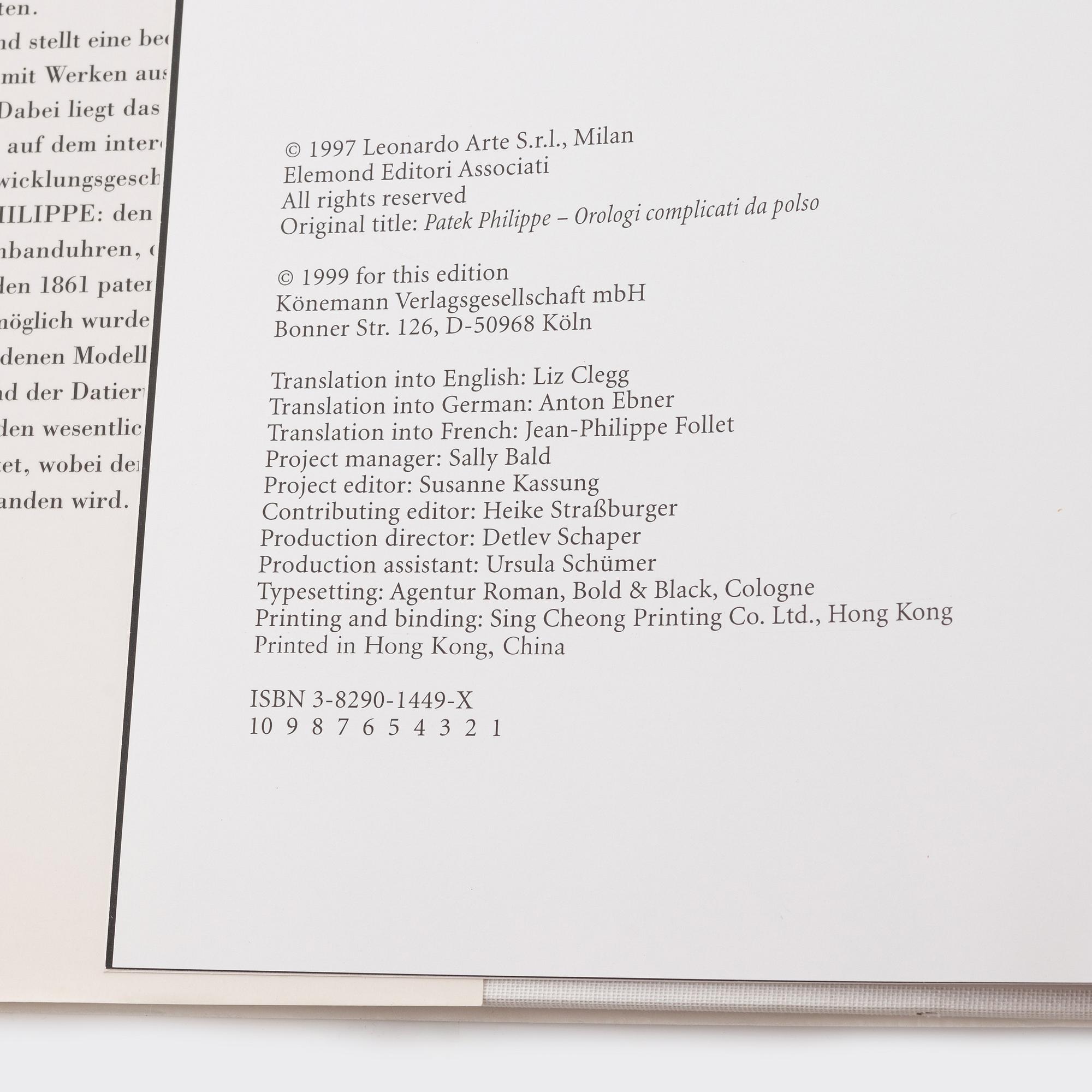 Watch books, Armbanduhren: 100 Jahre Entwicklungsgeschichte, Patek Philippe: Complicated Wrist Watches.