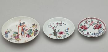 KOPPAR, 5 st samt FAT, 3 st, porslin, Kina, 1700-tal.