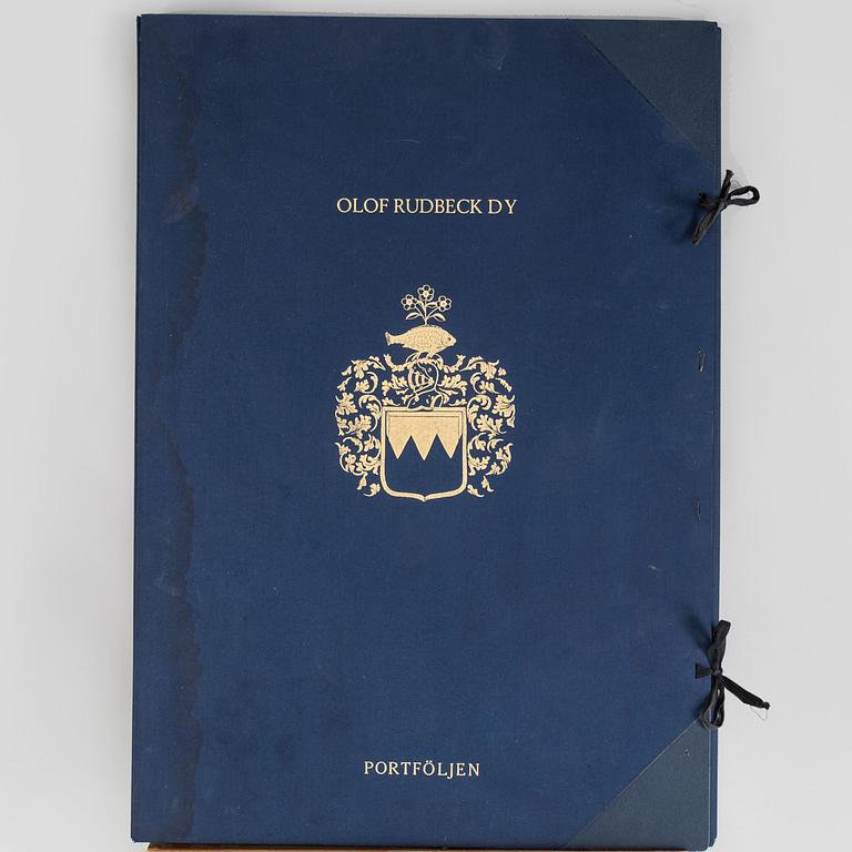 Olof Rudbeck the Younger, portfolio with engravings and two volumes.