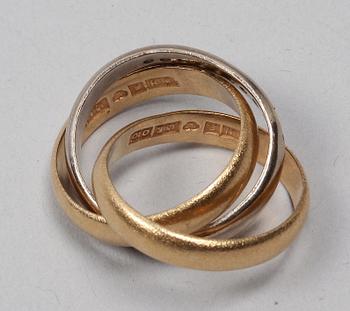 RING, 3 delar, 18K guld, briljanter, BEH, 1988.