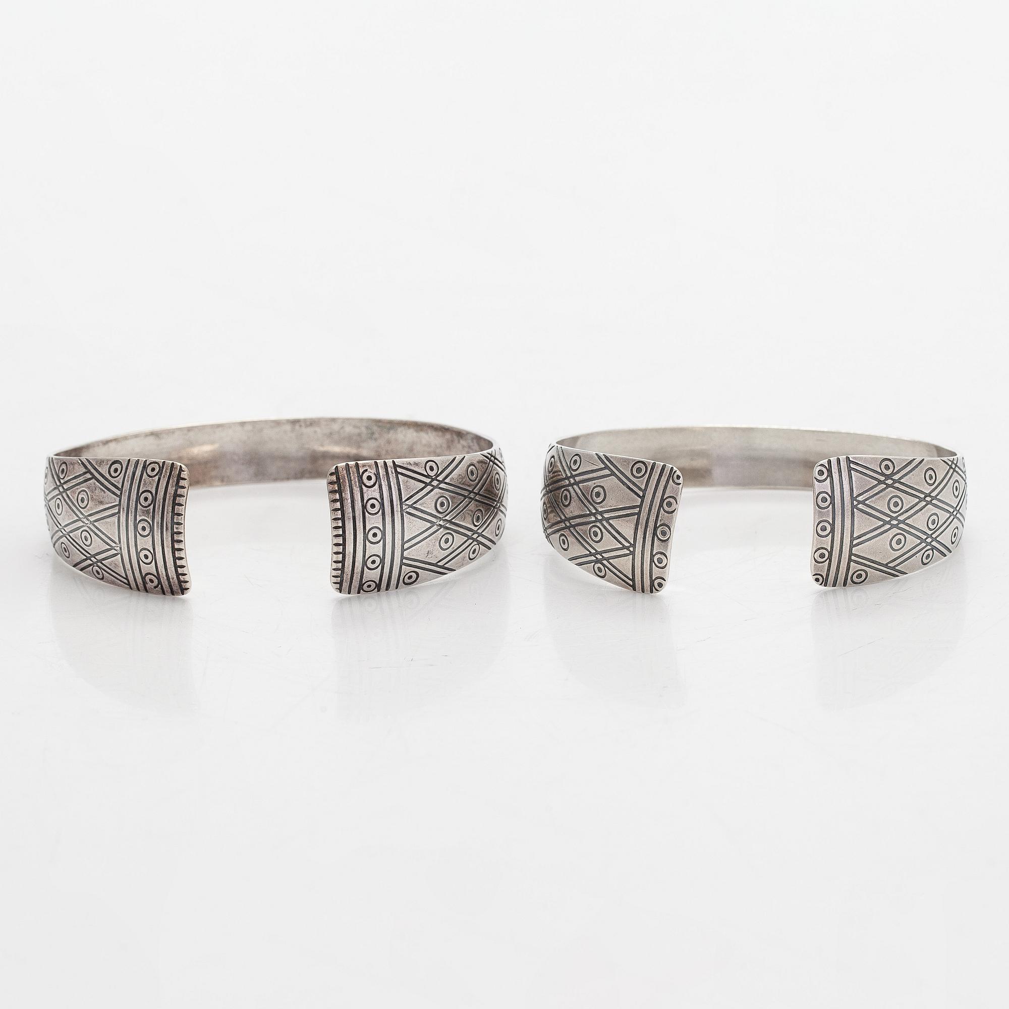 Germund Paaer, bracelets, 2 pcs, silver. Kalevala Koru.