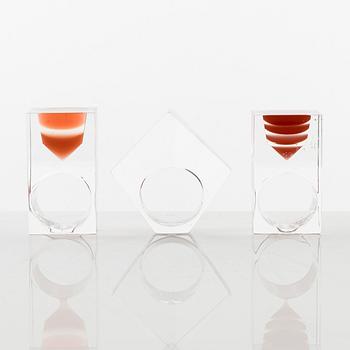 Siv Lagerström. Rings, three pieces, acrylic plastic. 1970s.