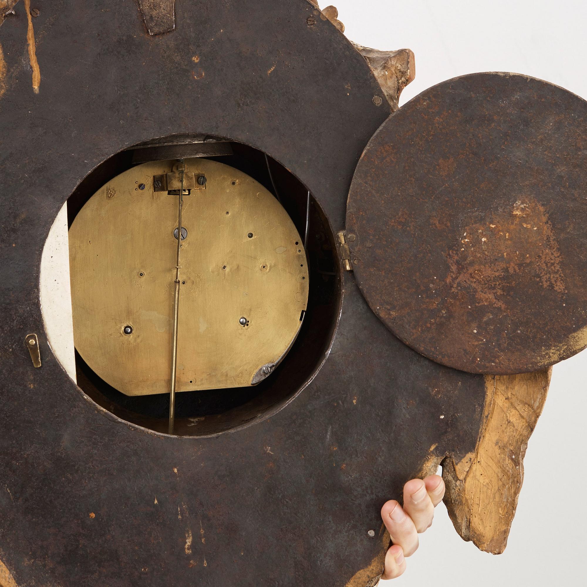 A Swedish Rococo 18th century wall clock.