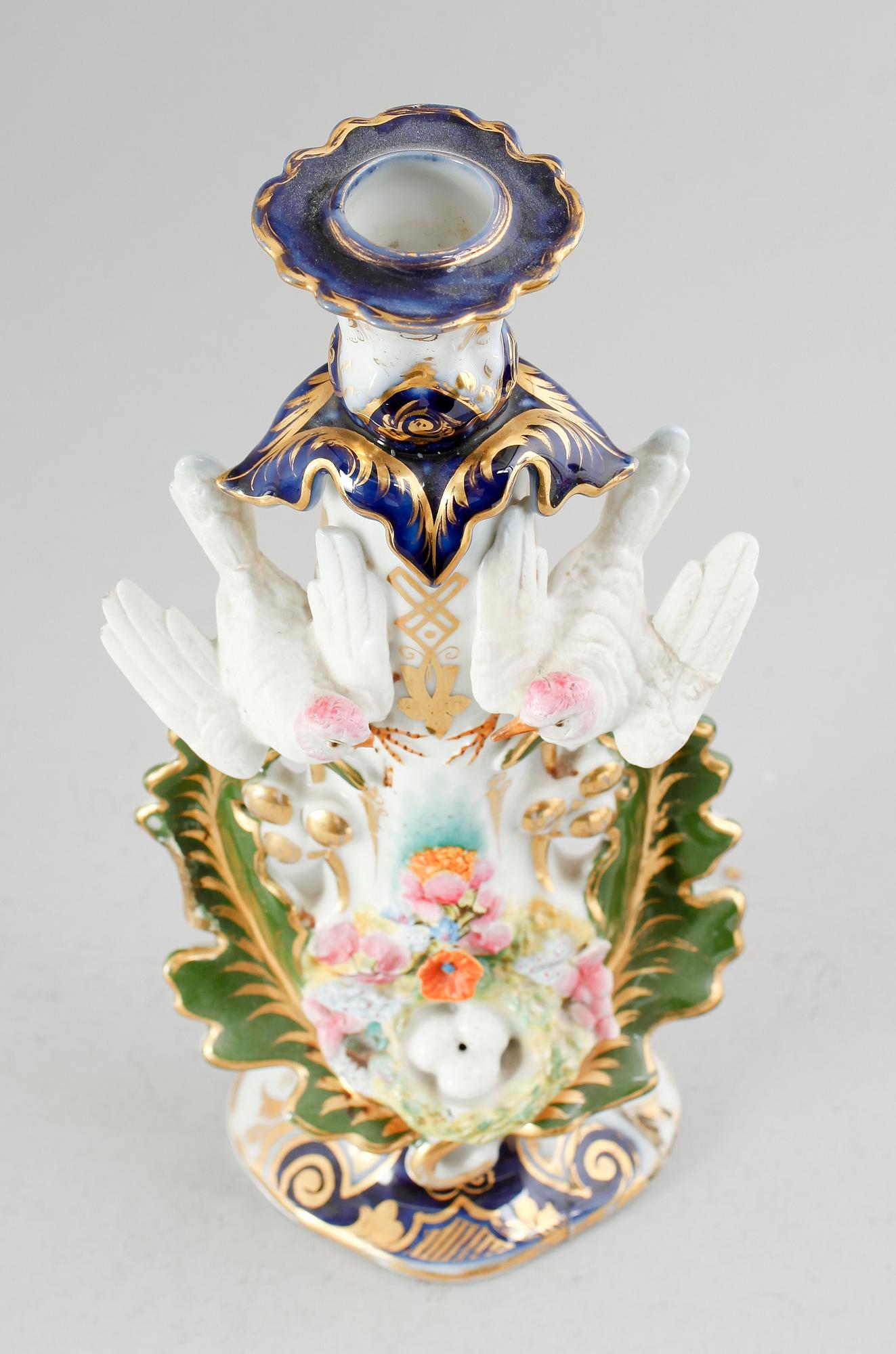 LJUSSTAKE, porslin, möjligen Ryssland, 1800-talets mitt.