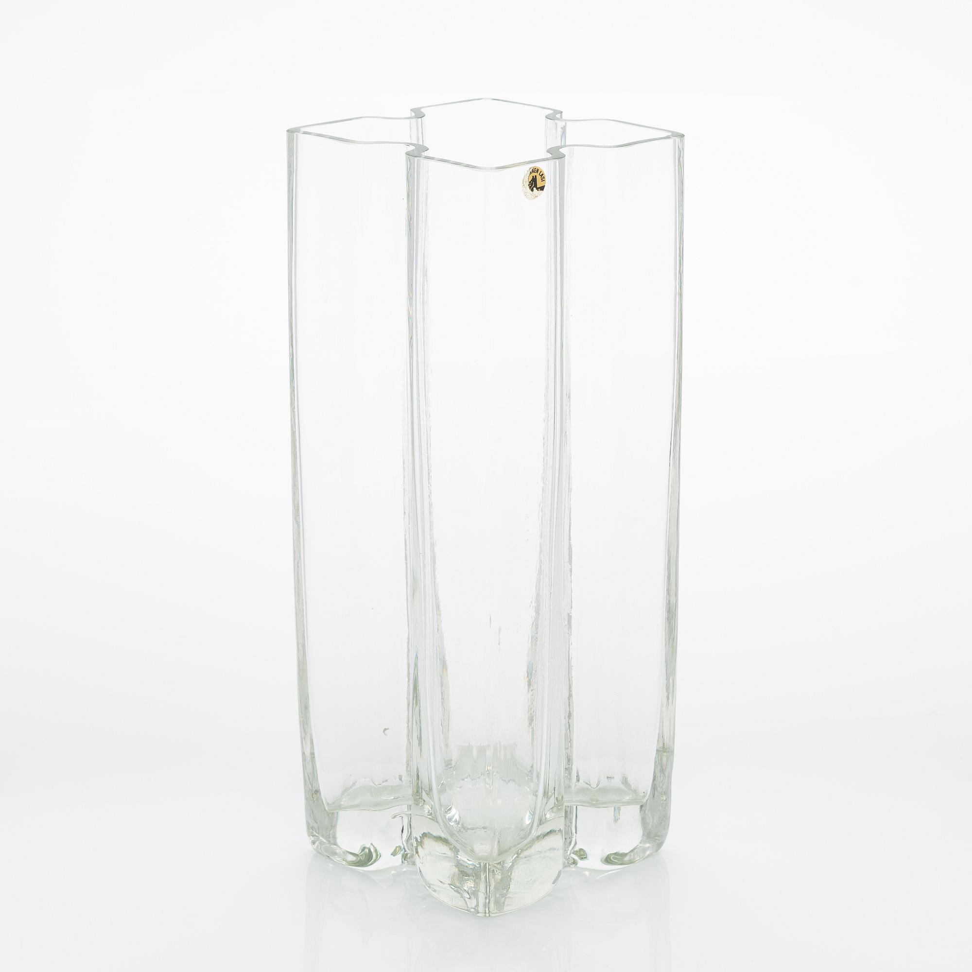 Helena Tynell, a 1970s glass vase, "Palapeli" (Puzzle), model 1316, Riihimäen Lasi.