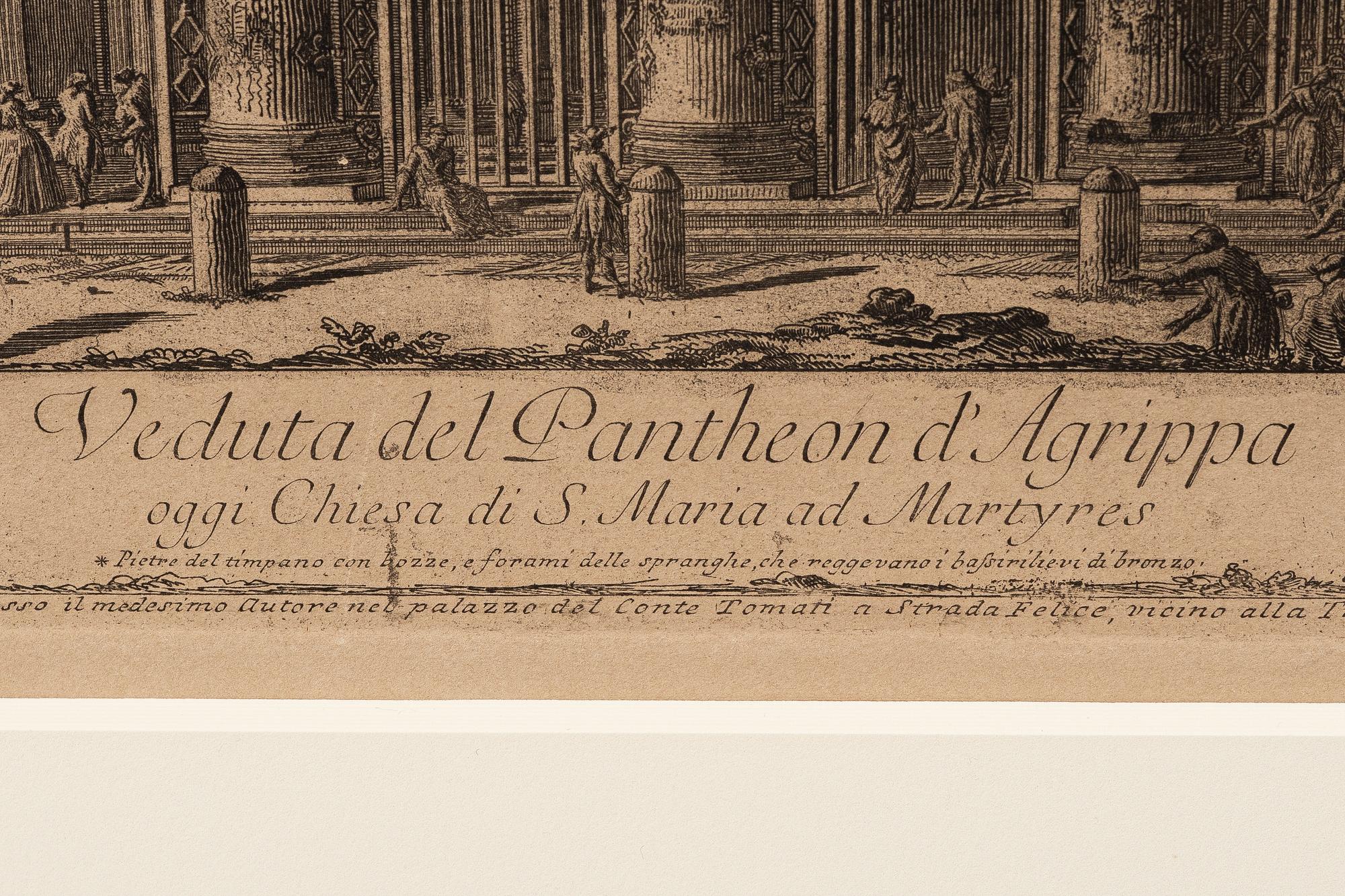 Giovanni Battista Piranesi, Efter, "Veduta del Pantheon d'Agrippa".