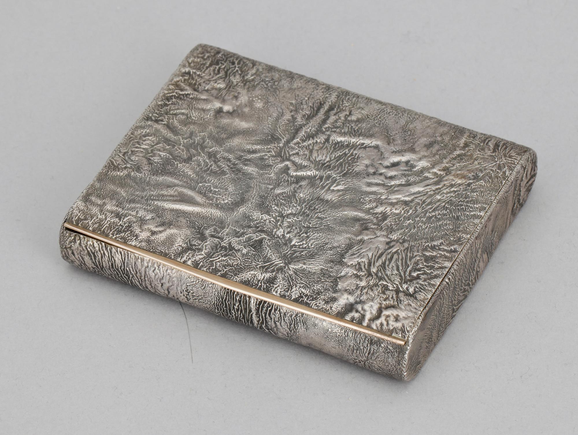 CIGARETTETUI, silver, William Gustaf Adolf Andersson Arenhill, Malmö 1947. Ca 180 g.