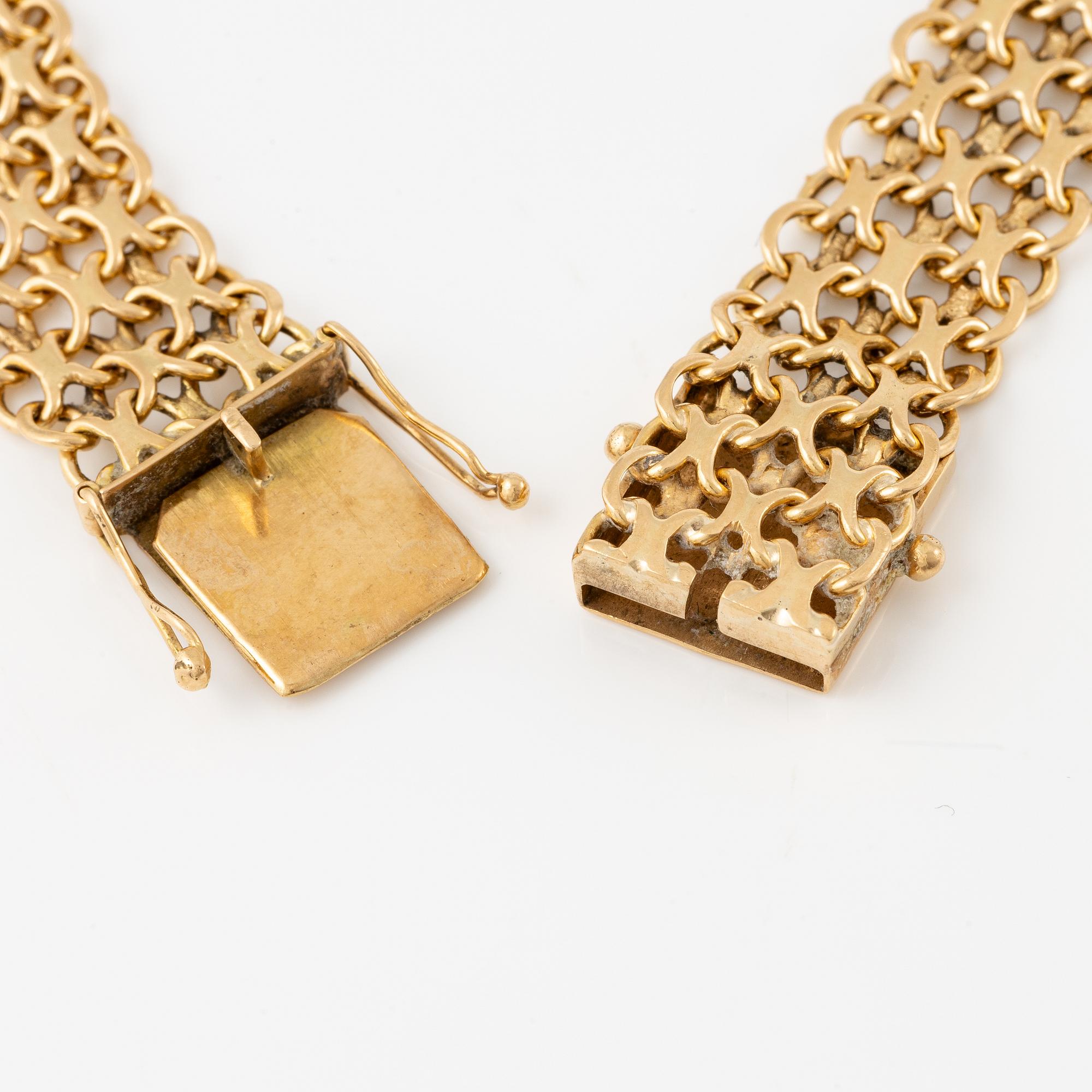 Three links, bracelet, 18K rose gold, x-link.