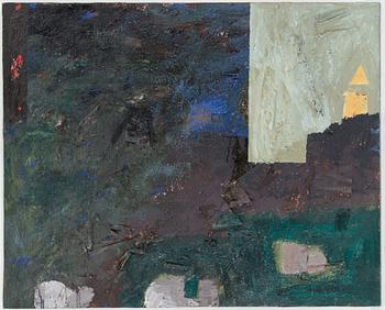 MAX BOOK, mixed media on canvas, signed and dated 1983 on verso.