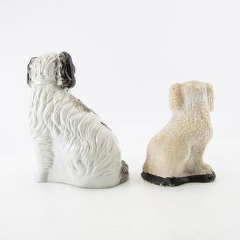 Figurines 4 pcs 20th century porcelain and plaster.