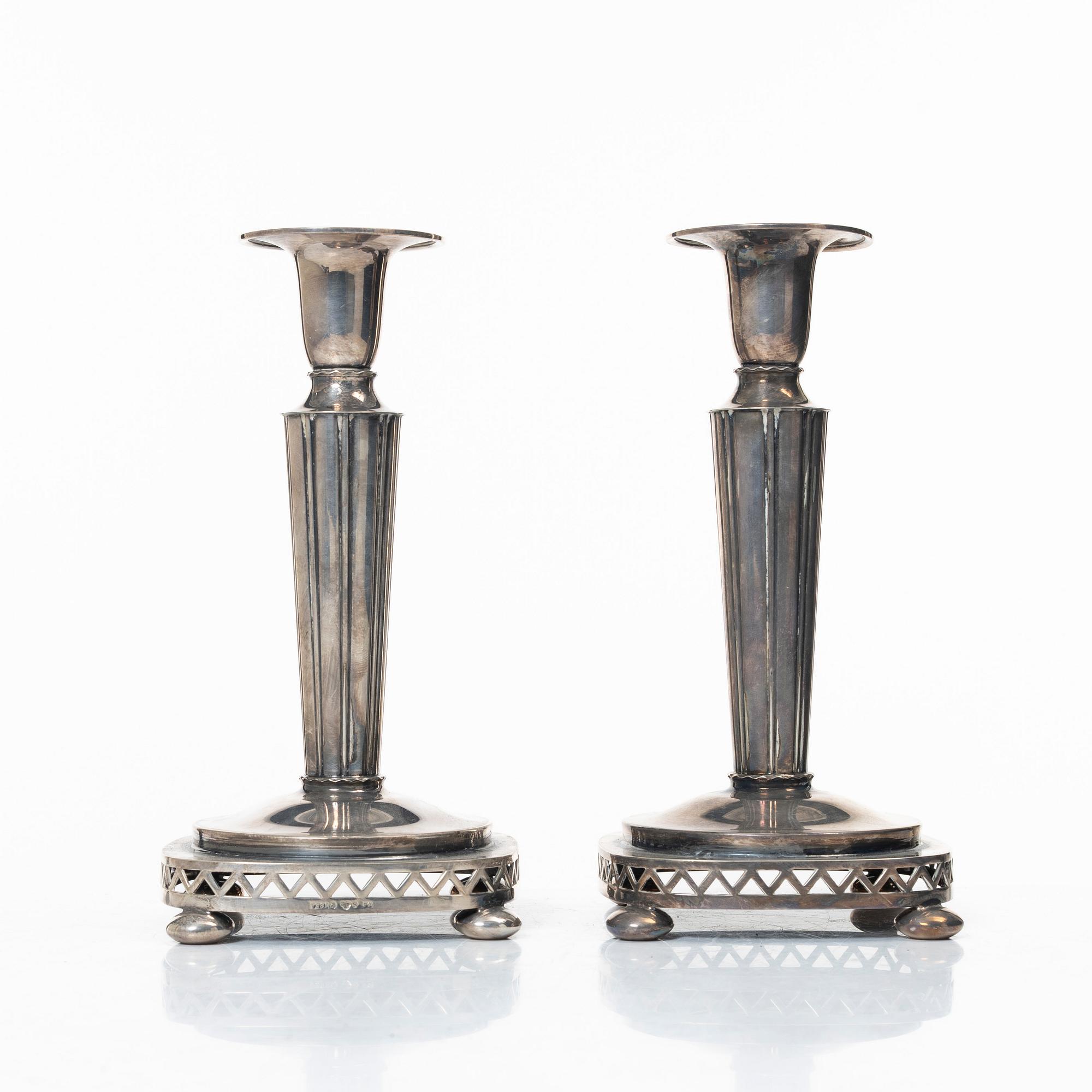 A pair of silver candlesticks, Tenn & Silver AB, Gothenburg, 1941.