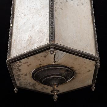 LYKTA, mässing och glas, 1800-tal.