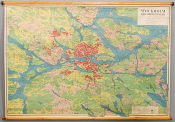 KARTOR 2 st "Mälarbygden" och "Stockholm med omgivning" 1900-talets andra hälft.