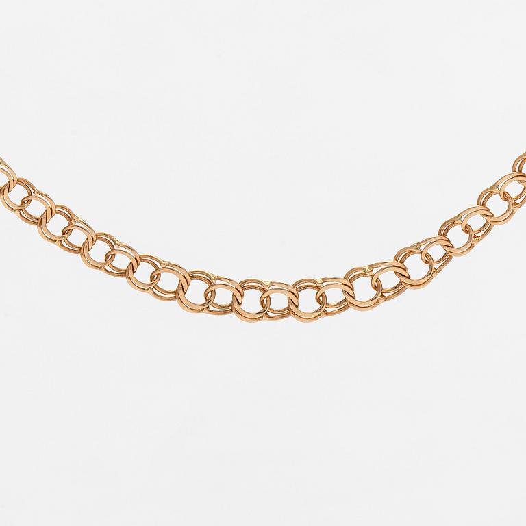 A 14K gold Bismarck necklace and bracelet.