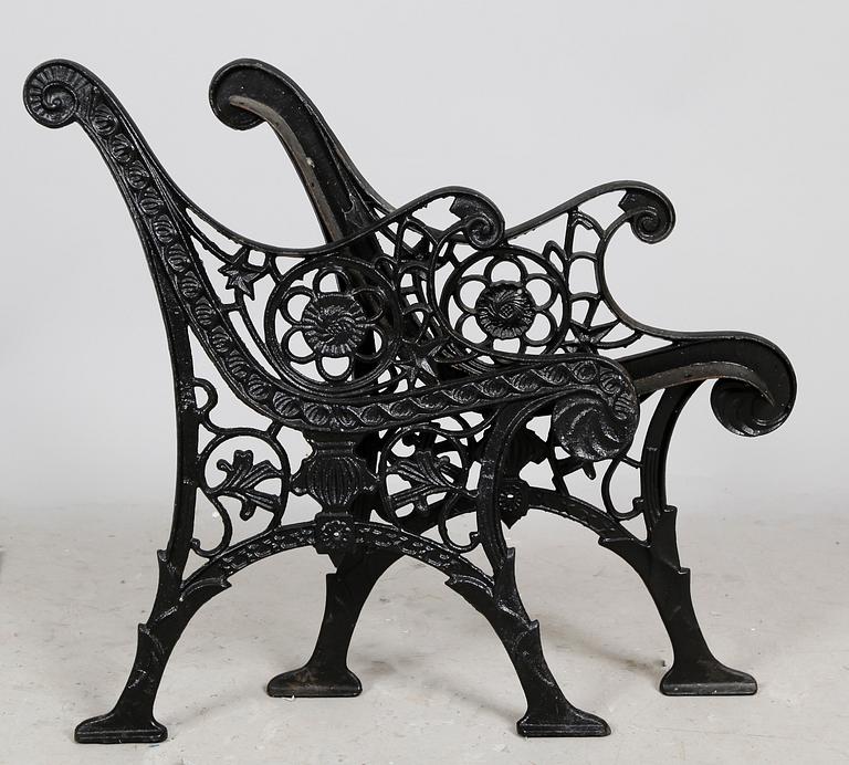 SOFFGAVLAR, 1 par, gjutjärn, 1900-tal.