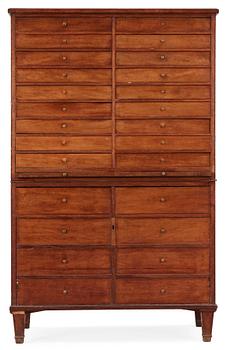 404. A late Gustavian late 18th century filing cabinet.