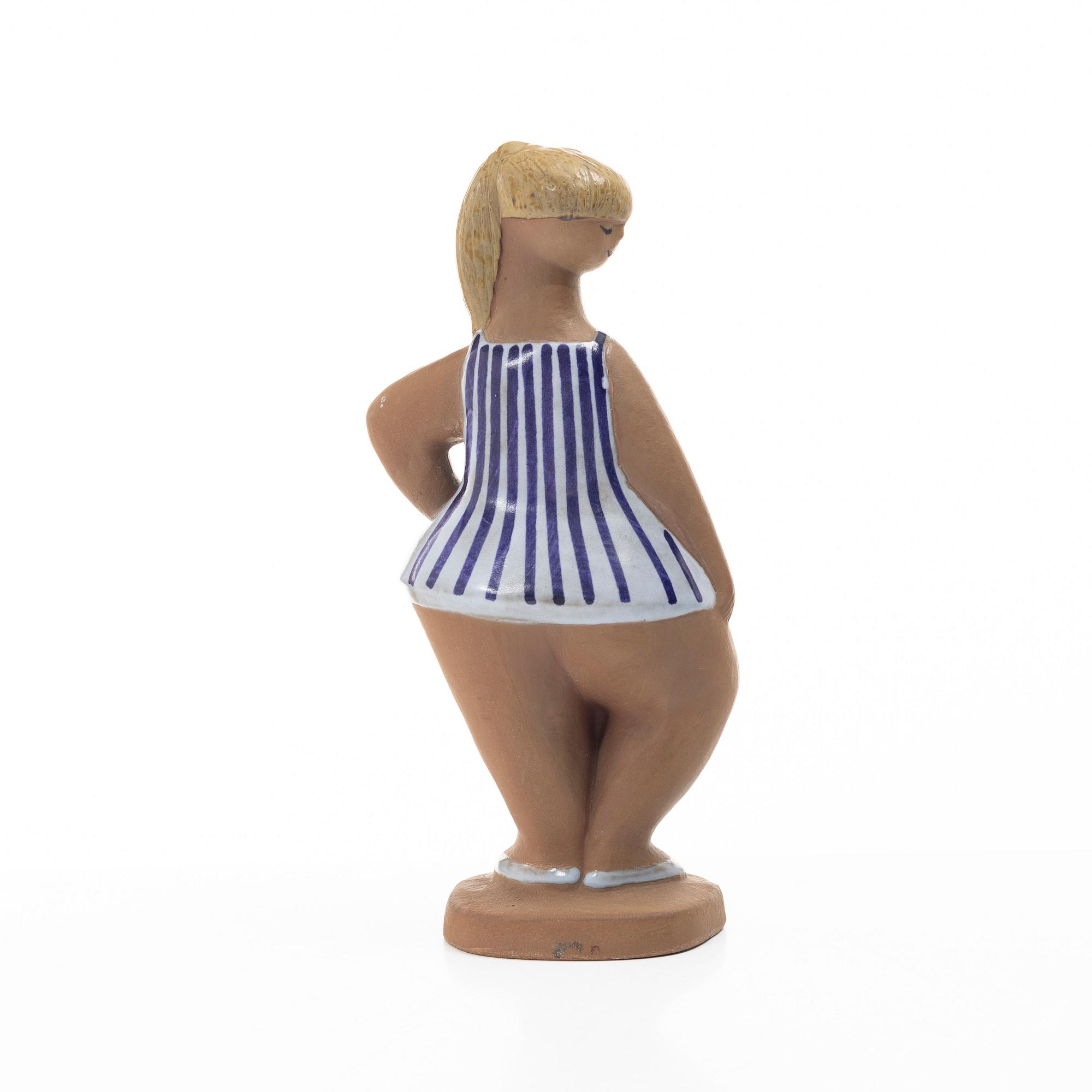 Lisa Larson, figurin, stengods, "Dora", ur serien "ABC-flickor", Gustavsberg.
