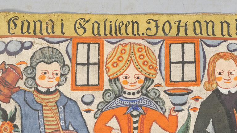 BONADSMÅLNING, bemålad väv, 1900-tal.